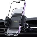 Lamicall Car Vent Phone Holder - [2024 Spring Clip] Quick Release Car Phone Mount with Metal Hook, Universal Air Vent Cradle for iPhone15 14 13 12 11 Pro Max Plus Mini Xs XR X, Samsung S24, 4-7” Phone