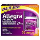 Allegra 24hr Non-Drowsy ALLERGY relief 180mg 70 tabs EXP 7/2024 FREE SHIPPING