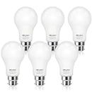 DiCUNO Light Bulbs, Bayonet B22 LED Bulb, 60W Equivalent, 5000K Daylight White, 9W 806LM, CRI90, BC Frosted A60 Energy Saving Light Bulbs, Non-dimmable, 6 Pack