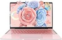 Win 11 Pro 14-inch FHD Display Ultra-Thin Portable Entertainment Notebook high Speed Celeron J4105(1.5GHz) DDR4 6G RAM 256GB SSD High-Performance Laptop 180 ° opening and closing (6G+256GB, Rose Gold)