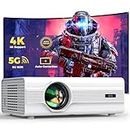 Projector with WiFi and Bluetooth, Projector 4K[Auto Focus/6D Keystone]Native1080P Projectors with 300'' Screen 600 ANSI 4K Supported 50%Zoom, Agreago Outdoor Projector for iOS/Android/TV Stick