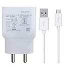 Charger for Microsoft Lumia 650 Dual SIM Charger Original Adapter Like Wall Charger | Mobile Fast Charger | Android USB Charger with 1 Meter Micro USB Charging Data Cable (3 Amp, VI5, White)