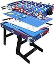 Multi Combo Game Table, vocheer 4 in 1 Multi Function Game Table,Foldable, Hockey Table, Foosball Table with Soccer, Pool Table, Table Tennis Table for Adults and Children, Game Room and Home-4ft