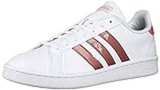 adidas Women's Grand Court Sneakers, White/Raw Pink/Light Granite, 6.5 Medium US