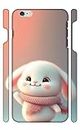 YAPZONE | Cute Cartoon Bunny White with Scarf | Designer Printed Hard Back Cover for Apple iPhone 6 Plus / 6s Plus Premium & Attractive Case for Your Smartphone
