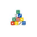 Storm&Lighthouse 10pcs 1.4cm Small 6 Sided Dice Game D6 Dice Set Green Blue Red Yellow White