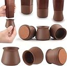 TE Small Silicone Chair Leg Floor Protectors w/Felt, Brown Chair Leg Caps Silicon Furniture Leg Feet Cover Slide Protect Wooden Floor No Scratches Table Leg Caps 16 Pcs (Small Fit: 0.8-1.2", Multi)