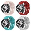 Pailebi Watch Band Compatible with Gear S3 Frontier Classic/Galaxy Watch 46mm,22mm Soft Replacement Sport Bracelet Strap for Garmin Fenix 5/ Fenix 6/Fenix 7/Forerunner 935/945/Moto 360 2 2nd Men(White/Pink/Teal/Red)