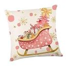 CLUB BOLLYWOOD® Christmas Pillow Cover 45x45cm Pillowcase for Living Room Sleigh Gift Box | Home D?©cor | Pillows|Home & Garden |1 Christmas Pillow Cover