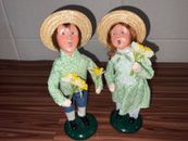 Byers Choice 2013 Daffodil Girl & Boy Spring or Easter SIGNED by Joyce! EUC! 9”