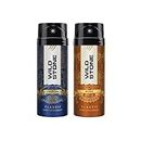Wild Stone Classic Cologne and Musk Deodorants for Men, Logng Lasting Deo Body Spray, Pack of 2 (225ml each)