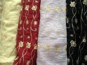 Tissu robe organza/voile brodé froissé 5,99 £/m 1,30 m/52" de large