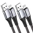 Lightning Cable 2-Pack 10ft [Apple MFi Certified] iPhone Charger Fast Charging Nylon Braided iPhone Charger Cord Compatible with iPhone 14/13/12/11 Pro Max/XS MAX/XR/XS/X/8/7/Plus/6S/6/SE/5S/iPad