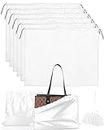 6 Pack Dust Bags for Handbags and Purses Storage Silk Cloth Bag Shoe Travel Bags for Packing with Drawstring for Women (White, 23.6 × 19.6 in)