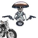 Cowboy Skull Gunslinger Hood, Hot Rod 3D Metal Automotive Emblems, Vintage Car Exterior Decoration Accessories, Cool Skeleton Figurines