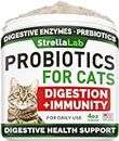 Probiotics Powder for Cats and Dogs - All Natural Supplement - Digestive Enzymes + Prebiotics - Relieves Diarrhea, Upset Stomach, Gas, Constipation, Litter Box Smell, Skin Allergy -Made in USA- 4oz