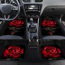 2/4pcs Red Rose Pattern Car Floor Mats, Water-absorbent, Non-slip And Stain-resistant Mats, Used For Most Car Front And Rear Seat Carpets, Car Interior Protection Decoration