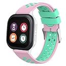 Watch Band, 20mm 22mm Quick Release Watch Band for Men and Women, Soft Silicone Watch Band with Air Holes (20mm, Pink-Teal)
