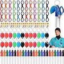 Weekgrat 96 Pcs Nurses Day Gifts Includes Mini Pens LED Keychain Light Folding Scissors Stethoscope Brooch Pins for Medical Students Presents Nurses Accessories Office