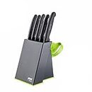 KOHE 8 PCS Stainless Steel Kitchen Knife Set with Block, Knife Holder for Kitchen, 5 Knives, 2 Peelers and 1 Scissors(KB-811/B)