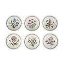 Portmeirion Botanic Garden Pasta Bowl | Set of 6 Bowls with Assorted Motifs | 8.5 Inch | Made from Fine Earthenware | Microwave and Dishwasher Safe | Made in England