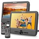 WONNIE 10" Car DVD Players Portable DVD Player Dual Screen Play Two Different or The Same Movie with 2 Headrest Mount, 5 Hours Rechargeable Battery, Last Memory, AV Out&in, Support USB/SD/Sync TV
