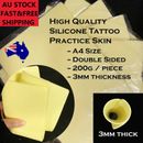 Tattoo Practice Fake Skin A4 20x30cm Silicone Double Sided 3mm Thick Reusable AU