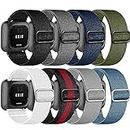 Zspoly 8 Stück Armband Kompatibel mit Fitbit Versa 2 Armband/Fitbit Versa Damen Herren, Verstellbares Dehnen Nylon Sport Ersatzarmband für Fitbit Versa 2/Versa/Versa Lite/SE