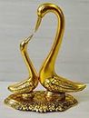 A & S VENTURES Metal Gold Plated Kissing Duck/Swan Pair Figurine for Home Decoration and Love feng Shui Antique Gifts Item f