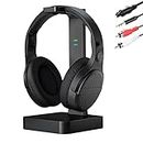 Wireless Headphones for TV Watching with Digital Optical RCA 2.4GHz RF Transmitter Charging Dock, ANSTEN Over Ear Headset with 3 Audio Modes, 197FT Wireless Range, 10Hrs Audio Playtime