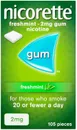 Nicorette Nicotine Gum 2mg FRESHMINT 105 Pieces    ""SHIPS SUPER FAST FROM USA""
