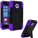 STORM BUY Nokia Lumia 635 Case, Premium Durable Hard&Soft Rugged Shell Hybrid Protective Phone Case Cover with Built in Kickstand (Purple)