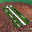 Softball Pitching Mat - 10' x 3' Green Softball Pitching Rubber Softball Pitching Mound for Indoor Outdoor Softball Training, Antifade Antislip Softball Pitching Pad Pitch Practice Mat