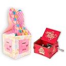 Caaju Kid Happy Birthday Music Box Happy Birthday Merchandise Wooden Box Girl/Boy Birthday Gift Music Box(Red)