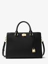 NEW Michael Kors Sylvie Large Leather Satchel Handbag Crossbody Black