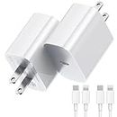 GUSGU iPhone Charger Fast Charging PD 20W (2-Pack), 6Ft Type-C to Lightning Cable, Wall Charger Block for Apple iPhone 14/13/12/11 Pro Max/XS/XR/8