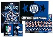 EURO PUBLISHING Poster cm 57x85 + Cartolona cm 46x32 - Inter Campione d'Italia 2023-2024 - Prodotti Ufficiali