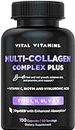 Vital Vitamins Multi Collagen Plus - Biotin, Hyaluronic Acid, Vitamin C - Collagen for Women & Men - Hair Growth Support Supplement - Skin, Nails Beauty Complex - 150 Pills