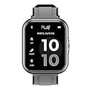 World Of PLAY, PLAYFIT DIAL3PRO, Full Touch Big 2'' IPS Display, Clear Bluetooth Calling, EBEL Watch Speaker, Multiple Exercise Modes, 24-Hour Heart Rate Monitor, IP68 Water Protection (Grey+Black)