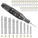 Uolor Electric Corded Hand Drill Kit, Pin Vise Set with 17Pcs Twist Drill Bit, 10Pcs Collet and 200Pcs Screw Eye Pin for Resin Wood Plastic Polymer Clay Keychain Pendant Earring Jewelry Making - Uolor
