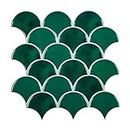 Green Peel and Stick Backsplash - Piastrelle per pesci, design più spesso per cucina, 3D stick su piastrelle da parete (10 fogli)