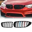 BILLDIO F32 Grille,Front Kidney M Color Grill Compatible with BMW 4 Series F32/F33/F36 2014-2020 428i 430i 435i 440i, 2015-2019 F82 F83 M4, 3 Series F80 M3,Double Slats 2Pcs