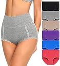 MISSWHO Womens Underwear Cotton High Waisted Postpartum Stretch Panties Soft Breathable Briefs Ladies Online Shopping Boy Shorts Size Small