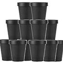 12pcs Black Plastic Leakproof Cosmetic Pot Jars, Mask Container with Inner Liners and Dome Lids for Beauty Products DIY Slime Making or Travel Storage Cosmetics (200ml)