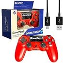 GameNext Red Controller, Upgraded Wireless P4 Remote Controller Compatible with PS-4/Slim/Pro with Dual Vibration/6-Axis Motion Sensor/Audio Replacement for PS-4 Controller