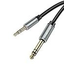 Kinsound 3.5mm to 6.35mm Stereo Audio Cable(4.92FT),1/4" Male to 1/8" Male TRS Bidirectional Cord Jack for Speaker and Amplifiers Guitar,iPod,Laptop,Home Theater Devices