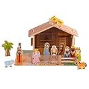 Wooden Nativity Scene for Kids - 20pcs Set - Crèche de Noël en Bois Pour Enfants