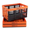 VEVOR Collapsible Storage Baskets Folding Plastic Stackable Container 45L 3-Pack