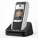 Easyfone T300 4G Téléphone Portable Senior à Clapet Débloqué avec Grande Touches, Telephone pour Personnes âgées 4G avec Touche d'Assistance | Écran HD de 2,4‘’ | Station de Charge (Noir)