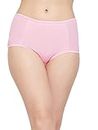Clovia Women's Cotton High Waist Hipster Panty with Powernet Panels (PN2385A22_Pink_S)